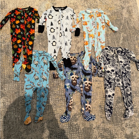Little Bum Bums Other - Cozy Critters Kids Footie Pajamas - Blue and Black